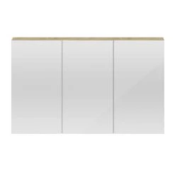 Hudson Reed 1350mm Natural Oak 3 Door Mirror Cabinet - QUA012 2 Hudson Reed 1350mm Natural Oak 3 Door Mirror Cabinet - QUA012 -Victorian Plumbing Shop QUA012 detail1 460