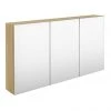 Hudson Reed 1350mm Natural Oak 3 Door Mirror Cabinet - QUA012 -Victorian Plumbing Shop QUA012 prod1
