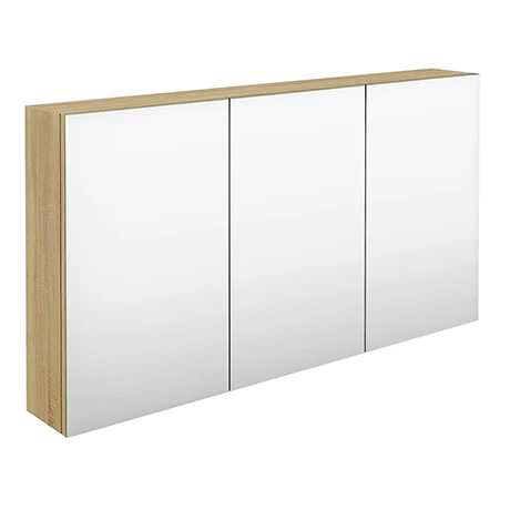 QUA012_prod1.jpg Hudson Reed 1350mm Natural Oak 3 Door Mirror Cabinet - QUA012 -Victorian Plumbing Shop QUA012 prod1