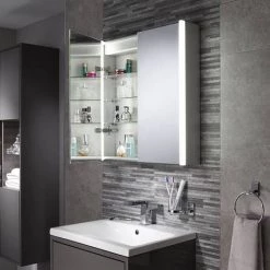 Sensio Aspen Diffused Double LED Mirror Cabinet with Shaving Socket - SE30816C0 -Victorian Plumbing Shop SE30816C0 D1 460