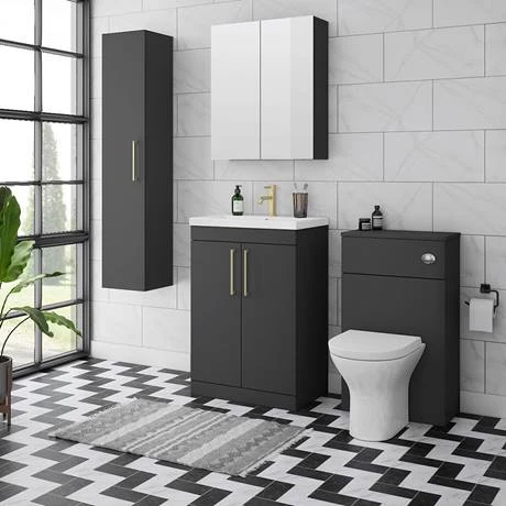 Soft-Black-Lifestyle-01_460.jpg Arezzo 600 Matt Black 2-Door Mirror Cabinet -Victorian Plumbing Shop Soft Black Lifestyle 01 460