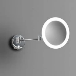 Venice Chrome Round 3x Magnifying LED Cosmetic Mirror 3 Venice Chrome Round 3x Magnifying LED Cosmetic Mirror -Victorian Plumbing Shop VNCMRND D3 460