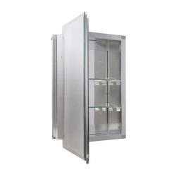 Croydex Winster Single Door Aluminium Mirror Cabinet with FlexiFix - WC101169 -Victorian Plumbing Shop WC101169 D2 460