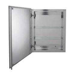Croydex Winster Single Door Aluminium Mirror Cabinet with FlexiFix - WC101169 -Victorian Plumbing Shop WC101169 D3 460