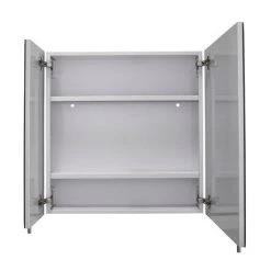 Croydex Wellington Double Door Bi-View White Steel Mirror Cabinet with FlexiFix - WC102122 -Victorian Plumbing Shop WC102122 D1 460