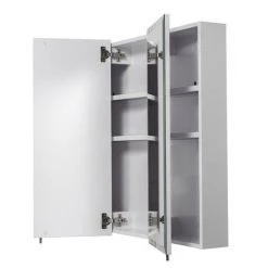 Croydex Westbourne Triple Door Tri-View White Steel Mirror Cabinet with FlexiFix - WC102322 -Victorian Plumbing Shop WC102322 D1 460