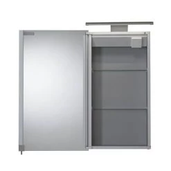 Croydex Jefferson Hang N Lock Single Door Illuminated Mirror Cabinet with Shaver Socket 700 x 400mm - WC147769E -Victorian Plumbing Shop WC147769E ai1 460