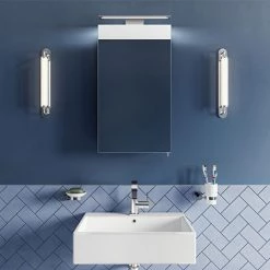Croydex Jefferson Hang N Lock Single Door Illuminated Mirror Cabinet with Shaver Socket 700 x 400mm - WC147769E
