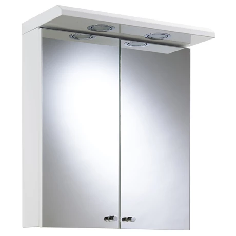 WC266222E_P.jpg Croydex Shire 2 Door Mirror Cabinet with Light & Shaver Socket - White - WC267222E -Victorian Plumbing Shop WC266222E P