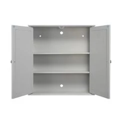 Croydex Ashby Grey Wooden Double Door Mirror Cabinet with FlexiFix - WC280031 -Victorian Plumbing Shop WC280031 D3 460