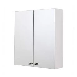 Croydex Carra White Double Door Mirror Cabinet - WC450822