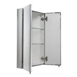 Croydex Avisio Double Door Stainless Steel Corner Mirror Cabinet - WC766105 -Victorian Plumbing Shop WC766105 D3 460