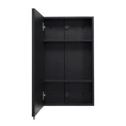 Croydex Dawley Matt Black 400mm Single Door Mirror Cabinet - WC930021 2 Croydex Dawley Matt Black 400mm Single Door Mirror Cabinet - WC930021 -Victorian Plumbing Shop WC930021 D2 460