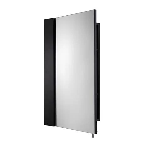 WC930021_D4_460.jpg Croydex Dawley Matt Black 400mm Single Door Mirror Cabinet - WC930021 -Victorian Plumbing Shop WC930021 D4 460