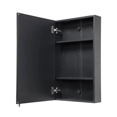 WC930021_D5_460.jpg Croydex Dawley Matt Black 400mm Single Door Mirror Cabinet - WC930021 -Victorian Plumbing Shop WC930021 D5 460