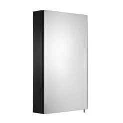 Croydex Dawley Matt Black 400mm Single Door Mirror Cabinet - WC930021