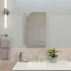 Croydex Dawley White Steel Single Door Mirror Cabinet with FlexiFix - WC930022