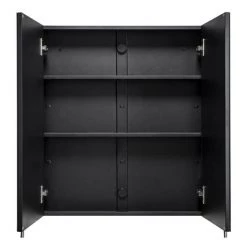 Croydex Dawley Matt Black 600mm Double Door Mirror Cabinet - WC930221 -Victorian Plumbing Shop WC930221 D2 460