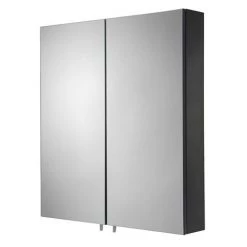 Croydex Dawley Matt Black 600mm Double Door Mirror Cabinet - WC930221 -Victorian Plumbing Shop WC930221 D4 460