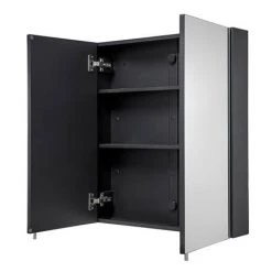 Croydex Dawley Matt Black 600mm Double Door Mirror Cabinet - WC930221 -Victorian Plumbing Shop WC930221 D5 460