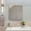 Croydex Dawley White Steel Double Door Mirror Cabinet with FlexiFix - WC930222