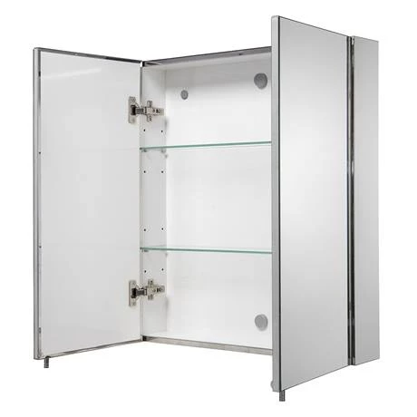 WC940205_D3_460.jpg Croydex Finchley Stainless Steel Double Door Mirror Cabinet with FlexiFix - WC940205 -Victorian Plumbing Shop WC940205 D3 460
